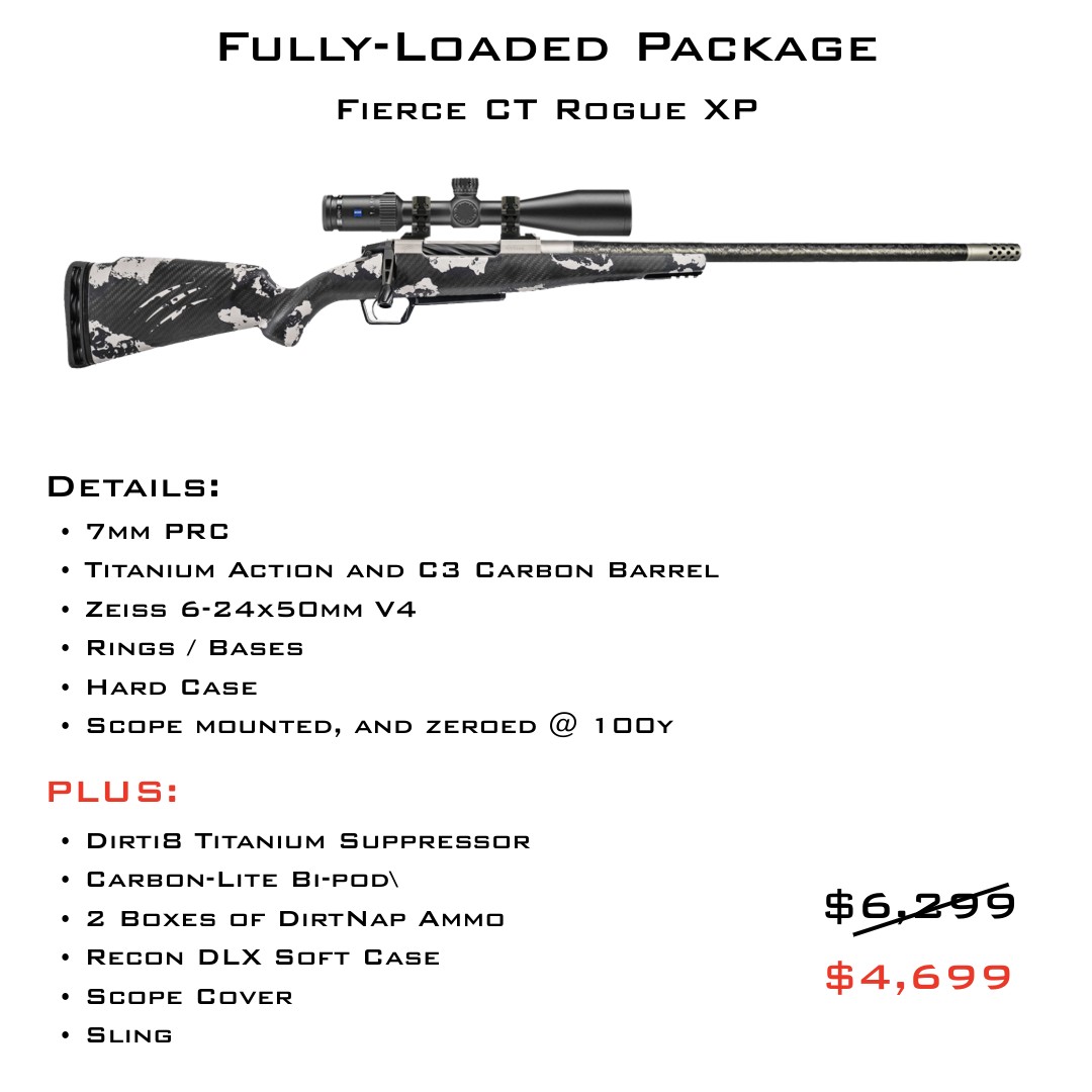 Fully Loaded Package — rifle, suppressor, bipod, cases, sling and ammo